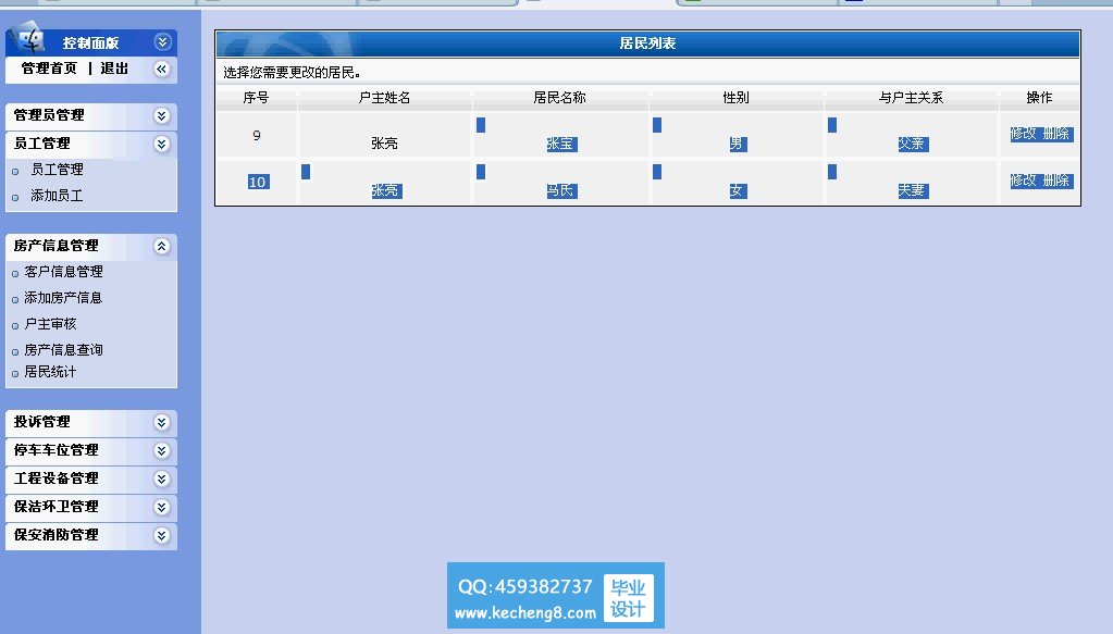 小区物业后台管理