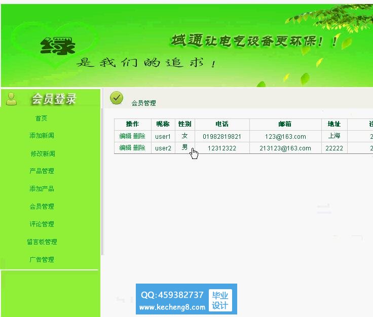 企业网站后台模块