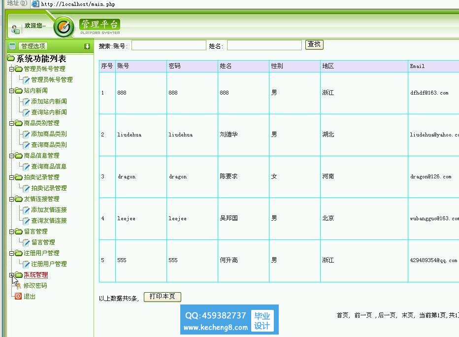 网站后台