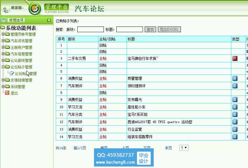 论坛后台截图