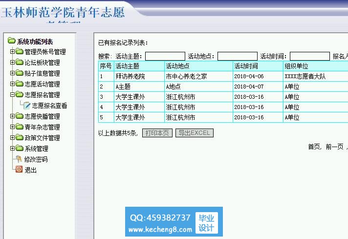 志愿者后台管理