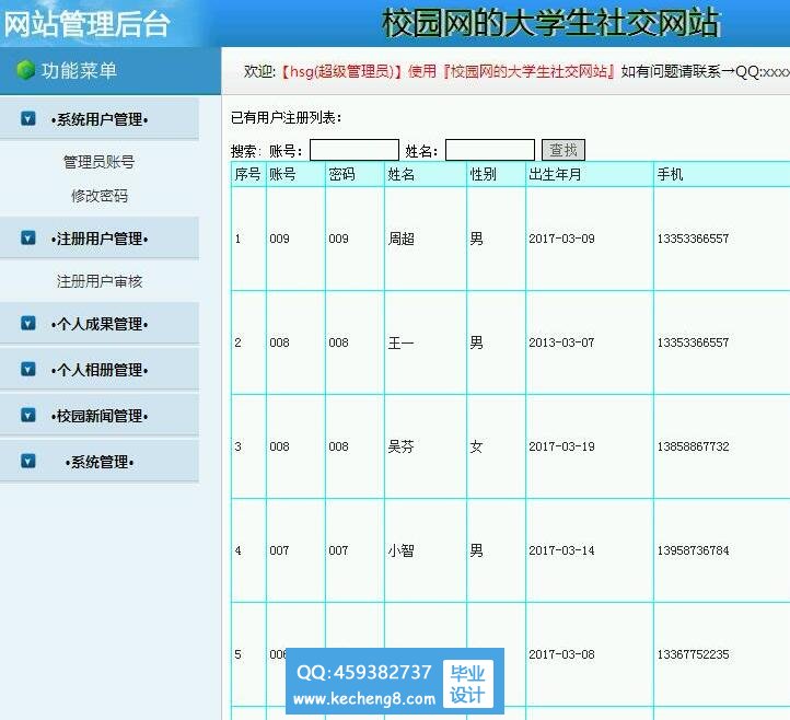 管理员模块